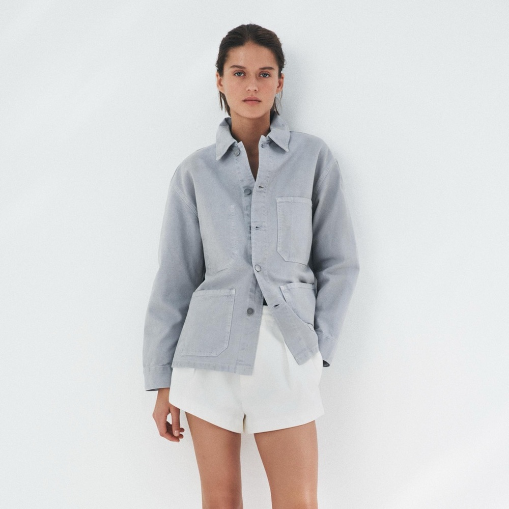 Zara Grey Utility Jacket M NWT